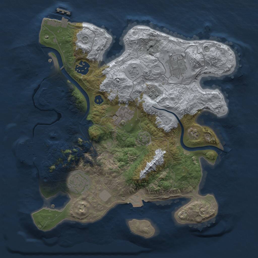 Rust Map: Procedural Map, Size: 2835, Seed: 2101019289, 11 Monuments