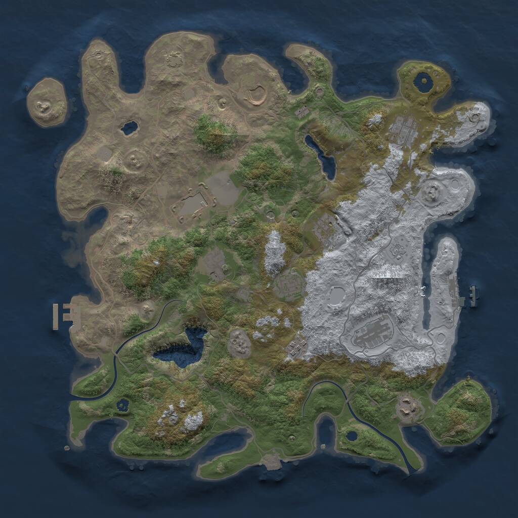 Rust Map: Procedural Map, Size: 4000, Seed: 703339662, 15 Monuments