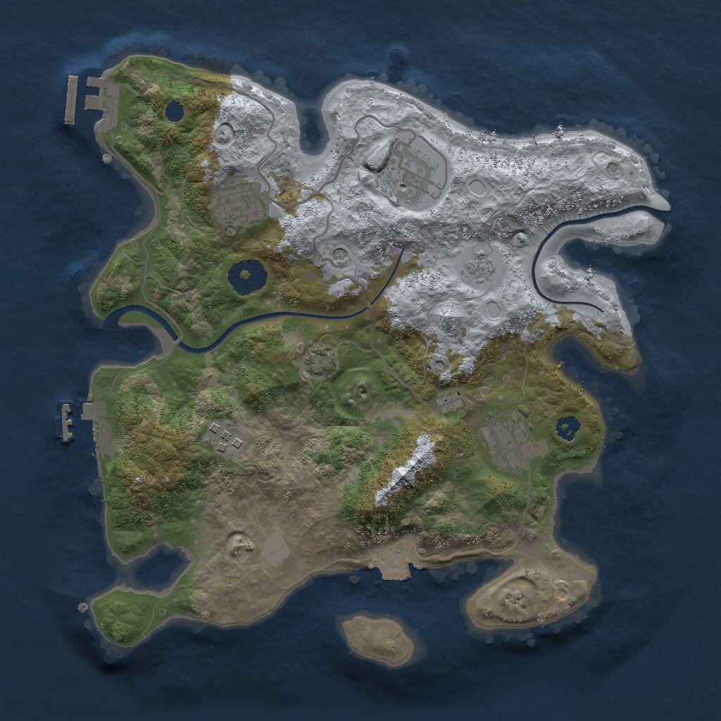 Rust Map: Procedural Map, Size: 2965, Seed: 2101019289, 10 Monuments