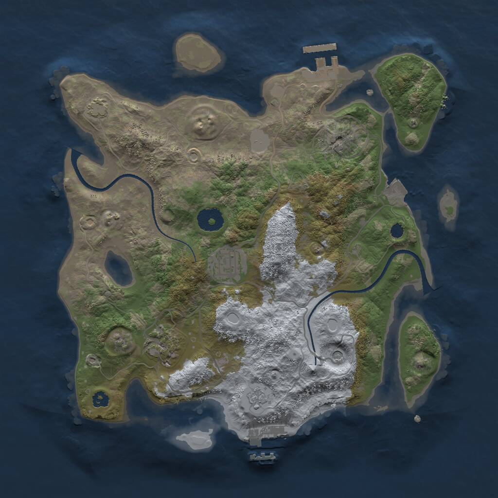 Rust Map: Procedural Map, Size: 3000, Seed: 617148208, 8 Monuments
