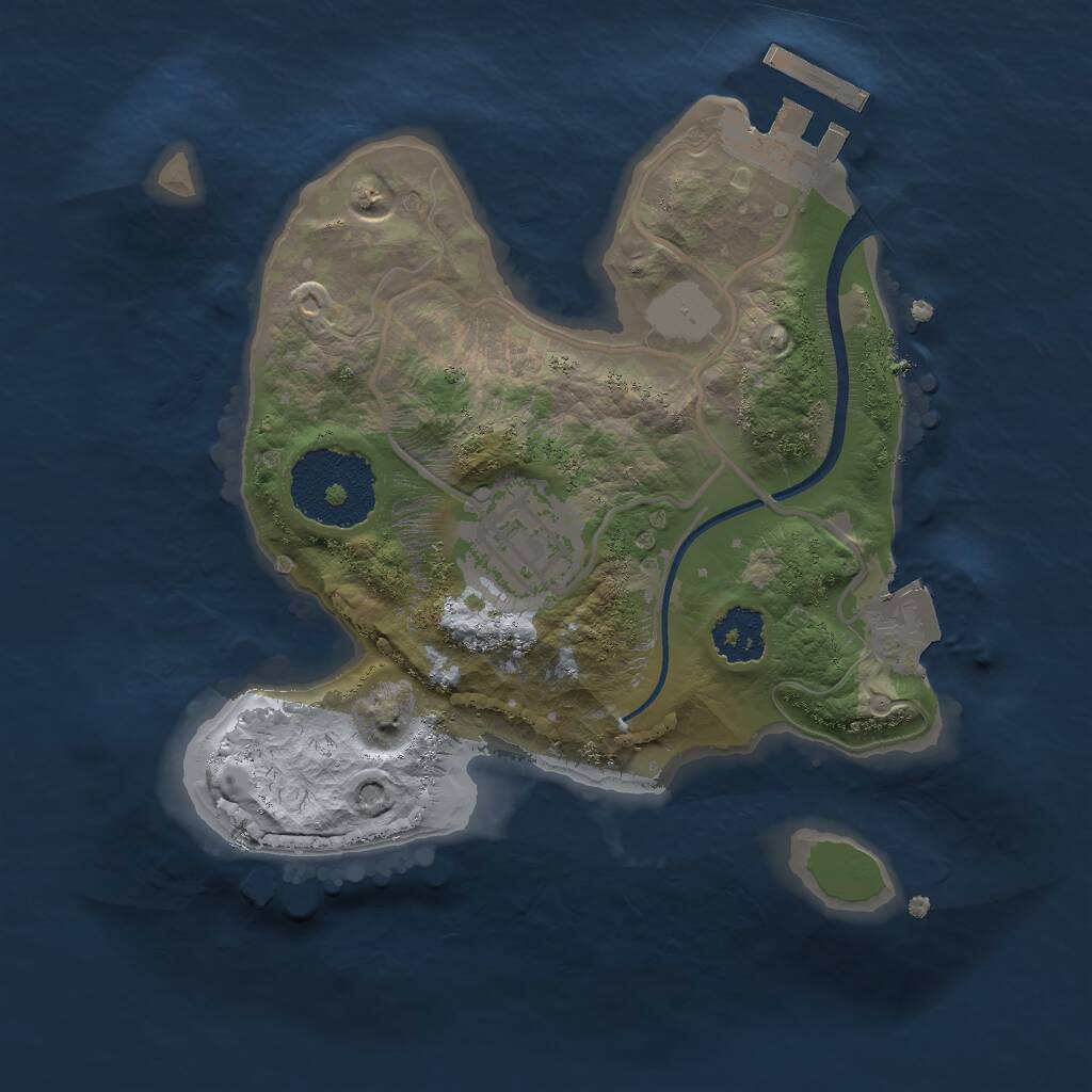 Rust Map: Procedural Map, Size: 2000, Seed: 235633853, 3 Monuments