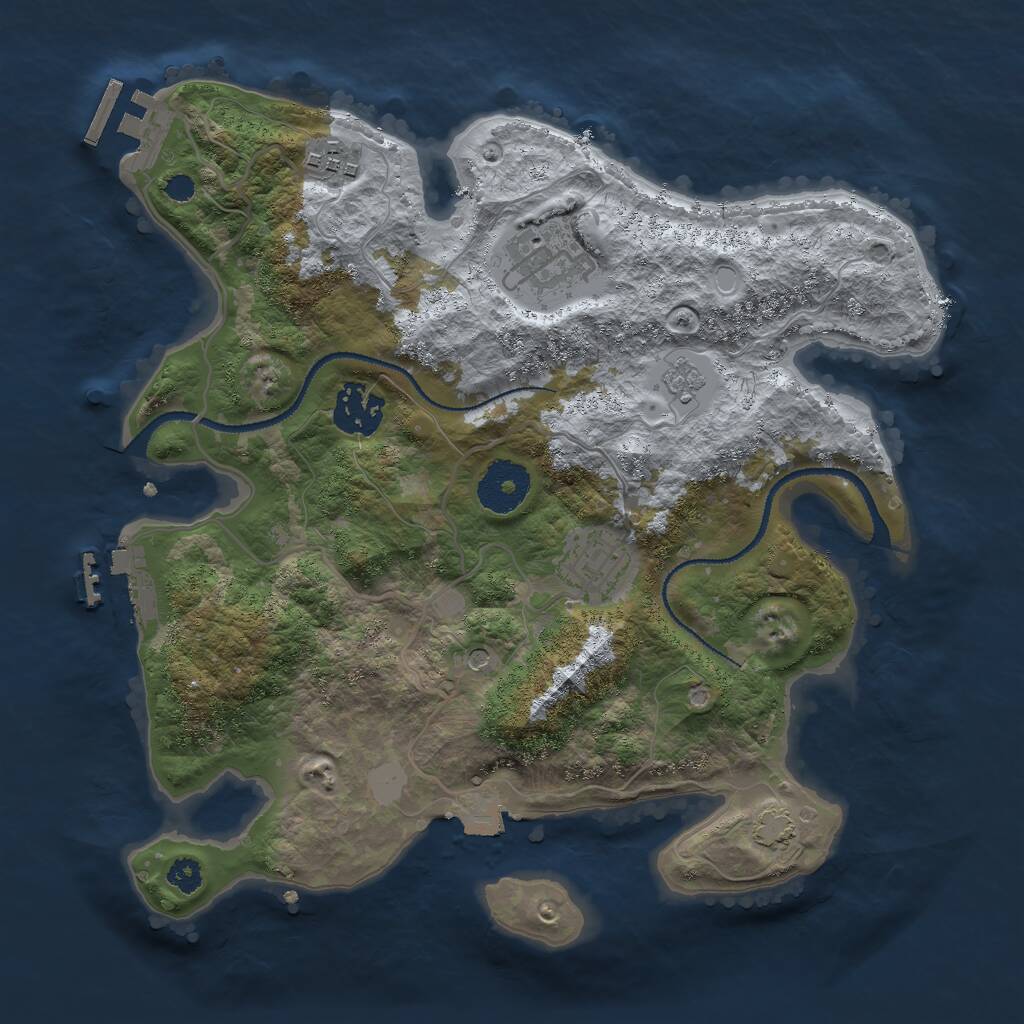 Rust Map: Procedural Map, Size: 2985, Seed: 2101019289, 10 Monuments