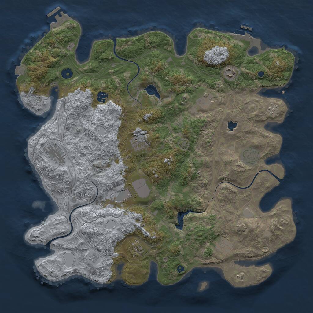 Rust Map: Procedural Map, Size: 4250, Seed: 18783, 16 Monuments