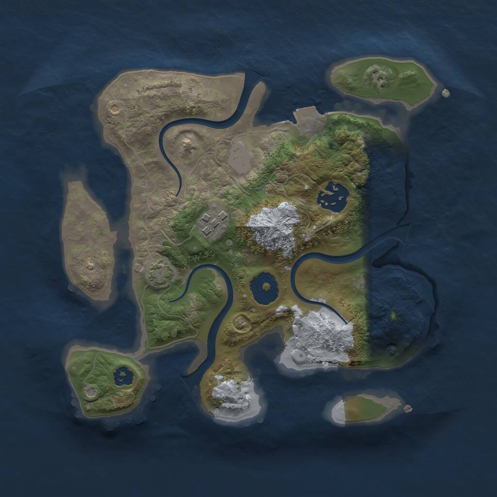 Rust Map: Procedural Map, Size: 2500, Seed: 161300338, 4 Monuments