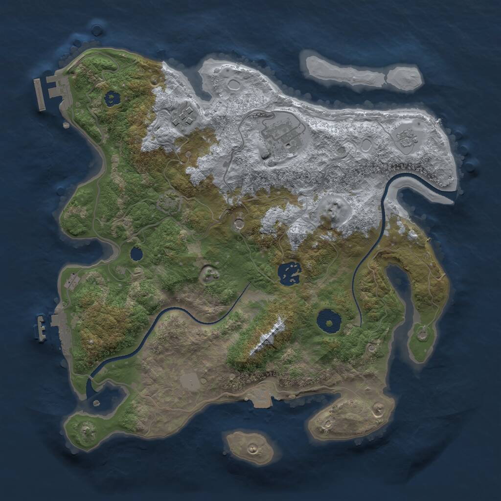 Rust Map: Procedural Map, Size: 3115, Seed: 2101019289, 9 Monuments