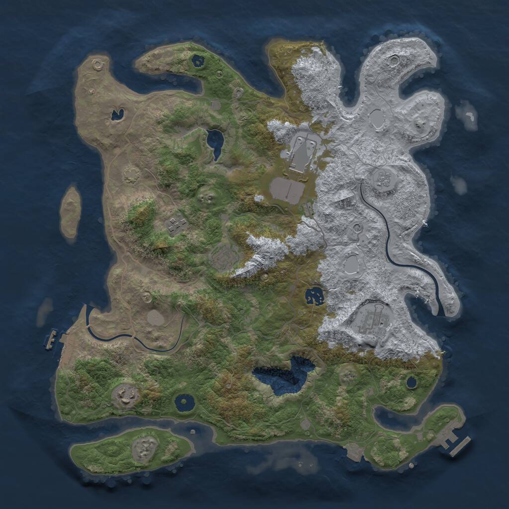 Rust Map: Procedural Map, Size: 4000, Seed: 98722501, 12 Monuments