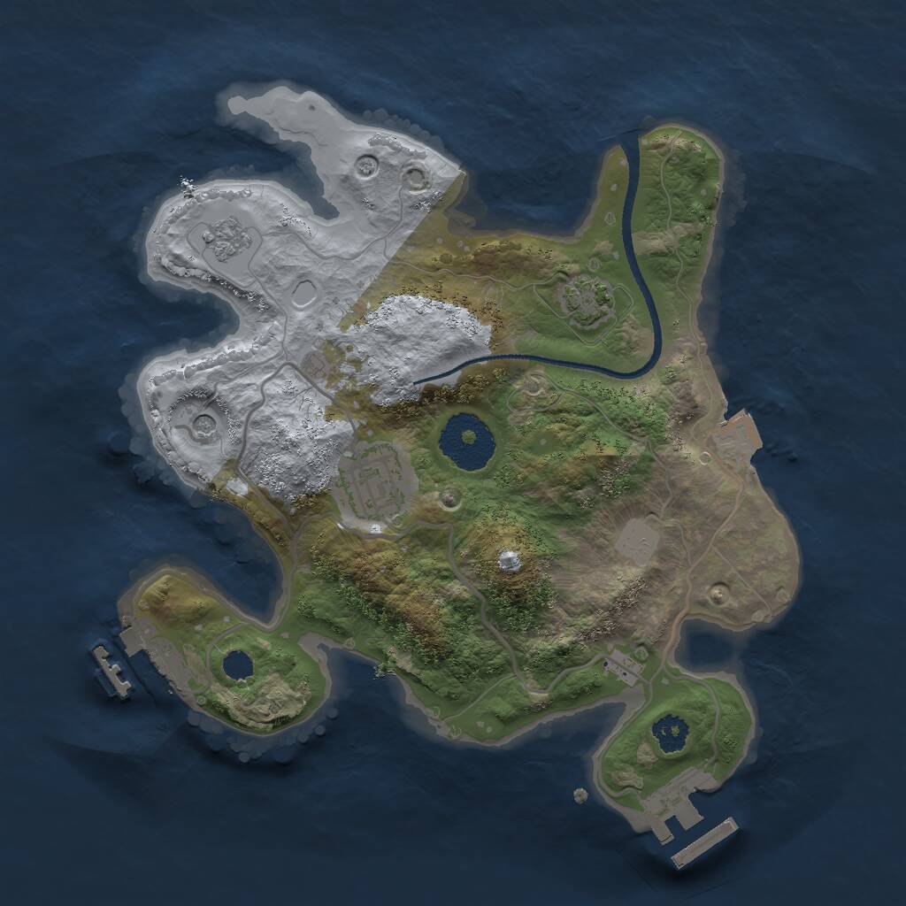 Rust Map: Procedural Map, Size: 2500, Seed: 236895047, 7 Monuments