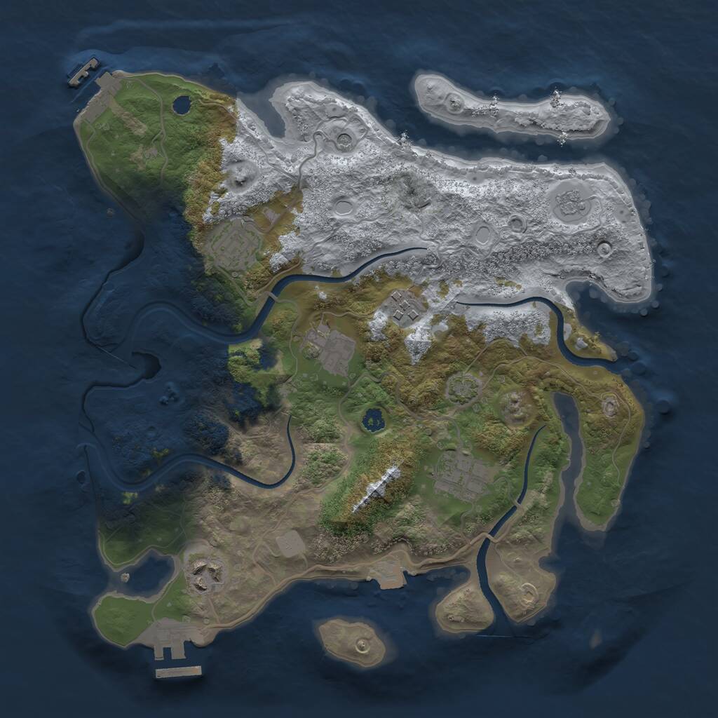 Rust Map: Procedural Map, Size: 3170, Seed: 2101019289, 11 Monuments