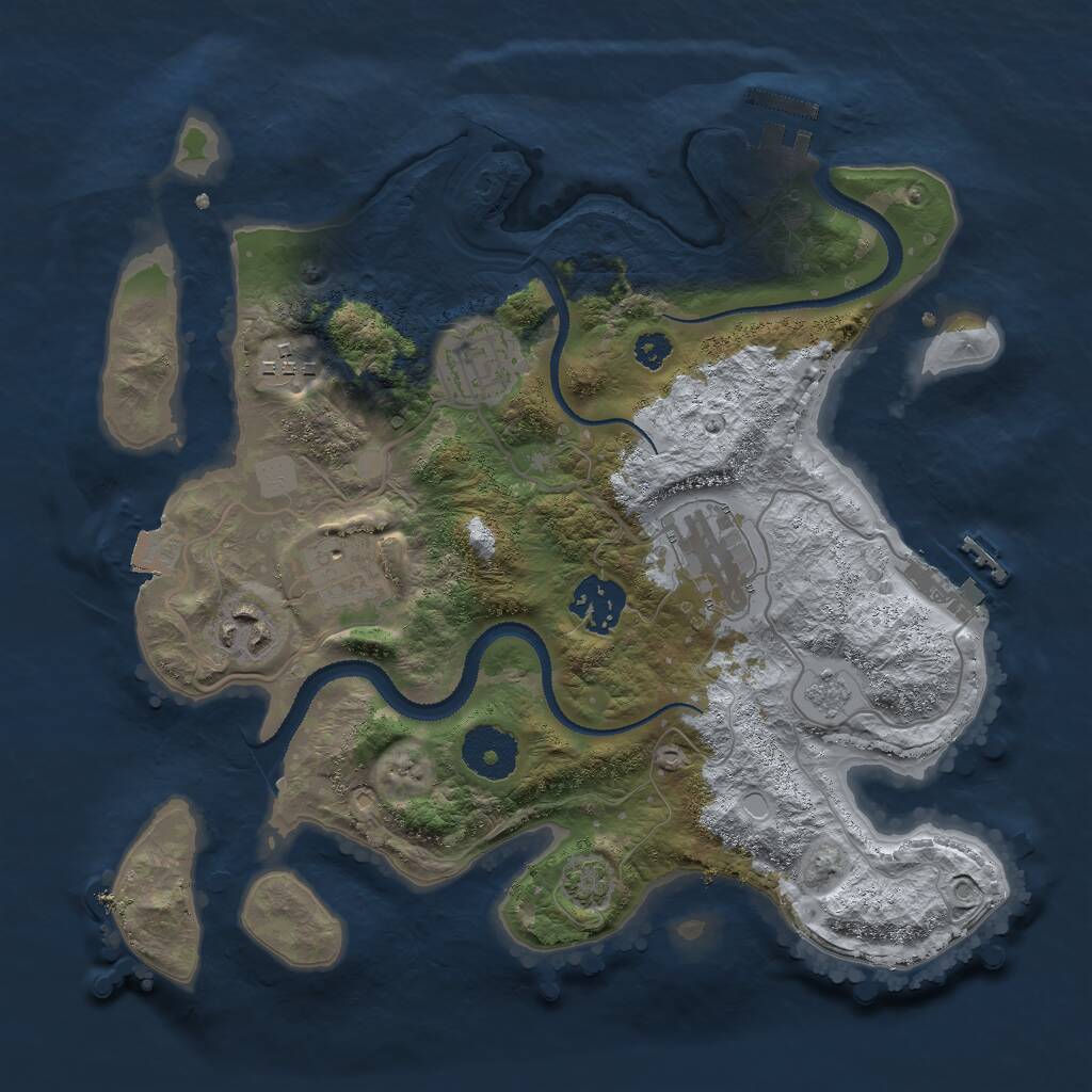 Rust Map: Procedural Map, Size: 3000, Seed: 1726361598, 11 Monuments