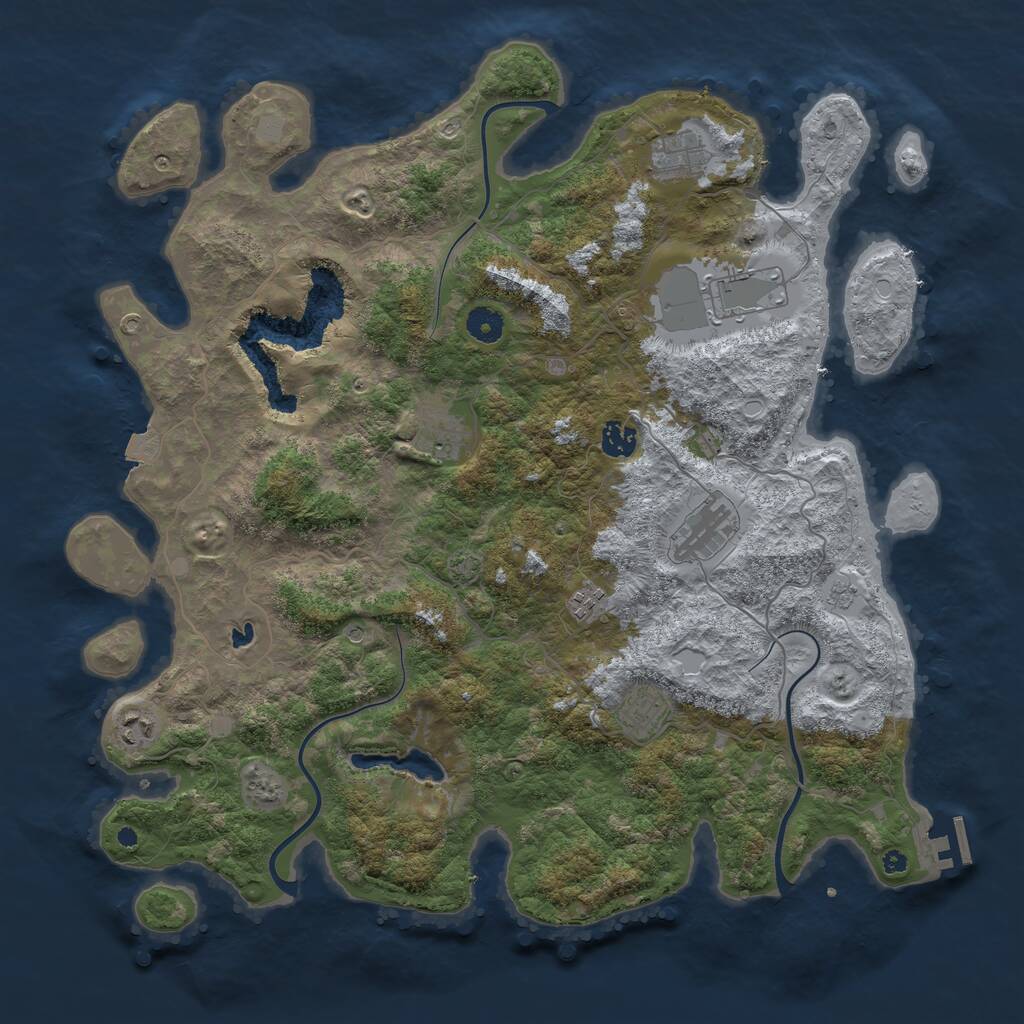 Rust Map: Procedural Map, Size: 4242, Seed: 217434216, 13 Monuments