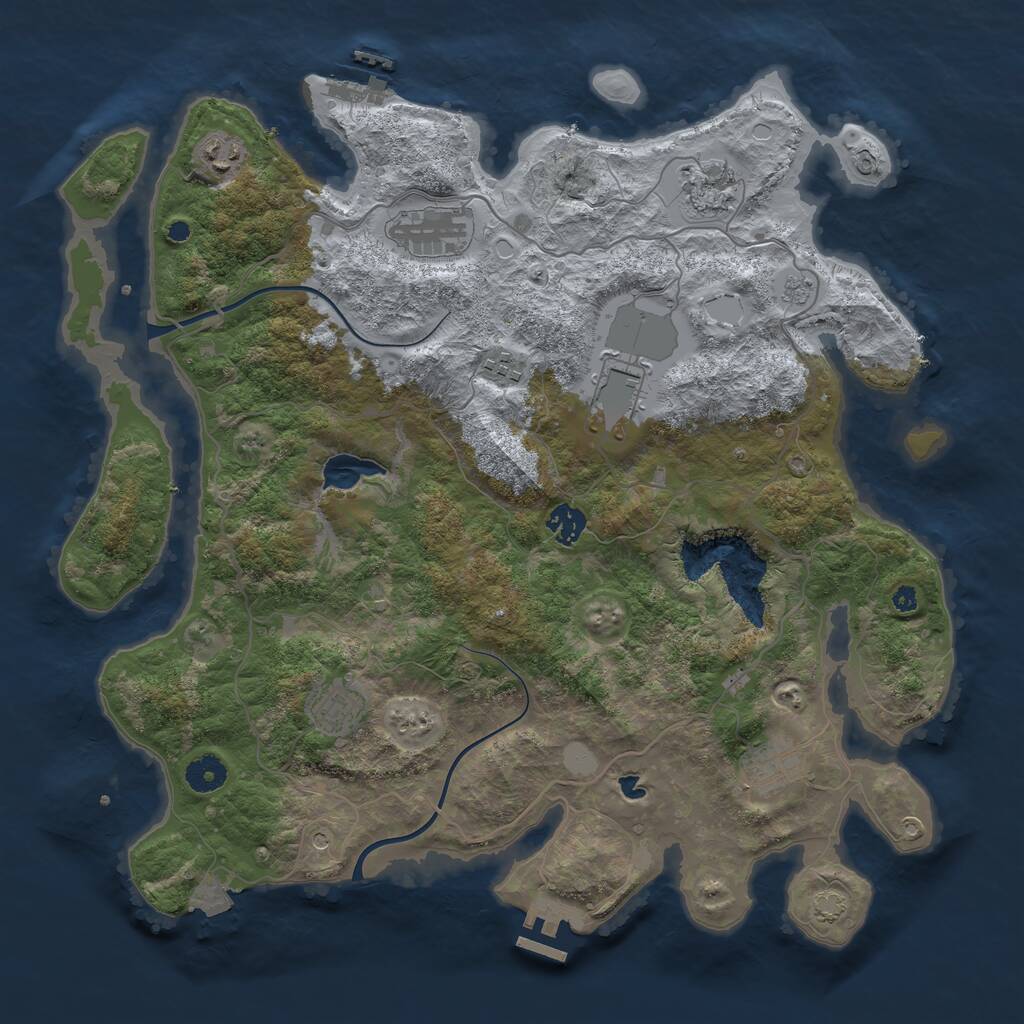 Rust Map: Procedural Map, Size: 4000, Seed: 902798419, 14 Monuments