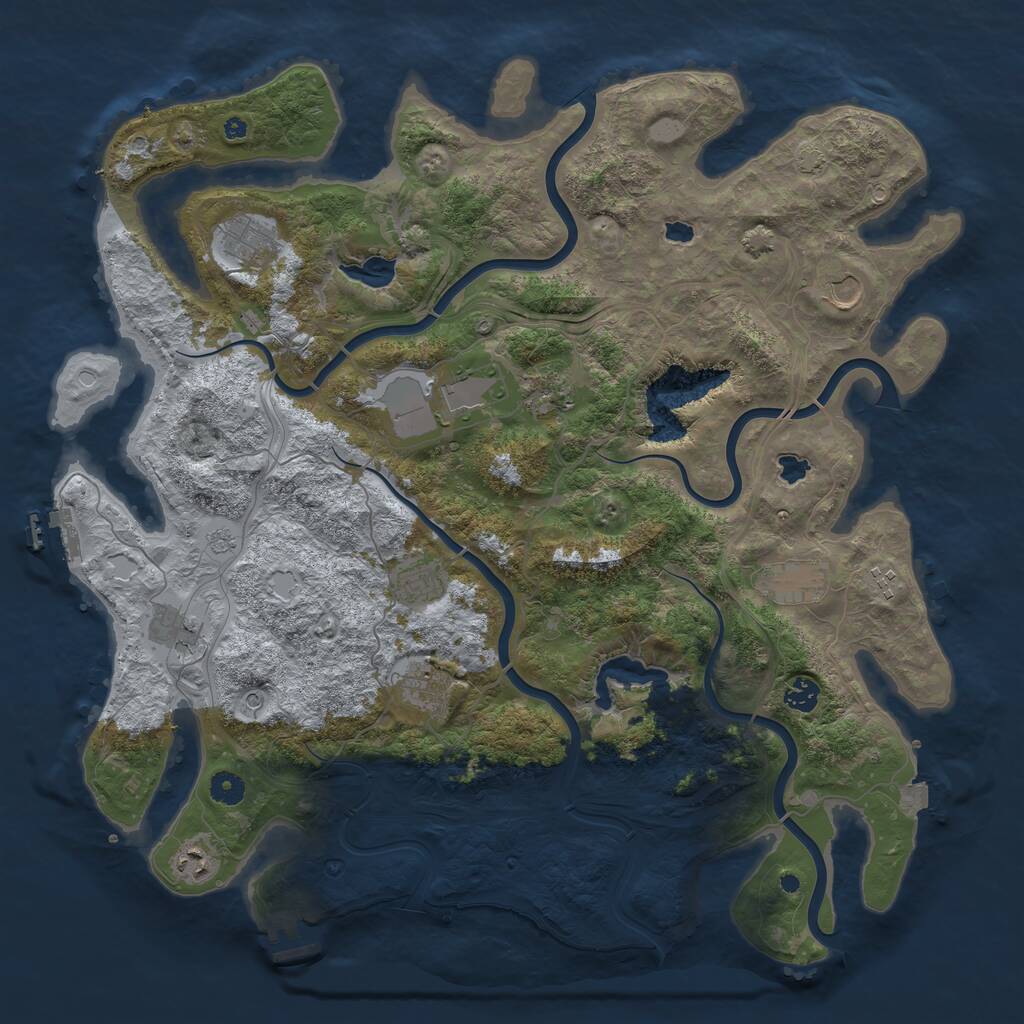 Rust Map: Procedural Map, Size: 4500, Seed: 299904959, 17 Monuments