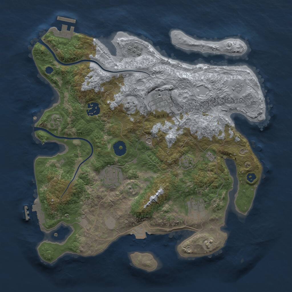 Rust Map: Procedural Map, Size: 3155, Seed: 2101019289, 11 Monuments