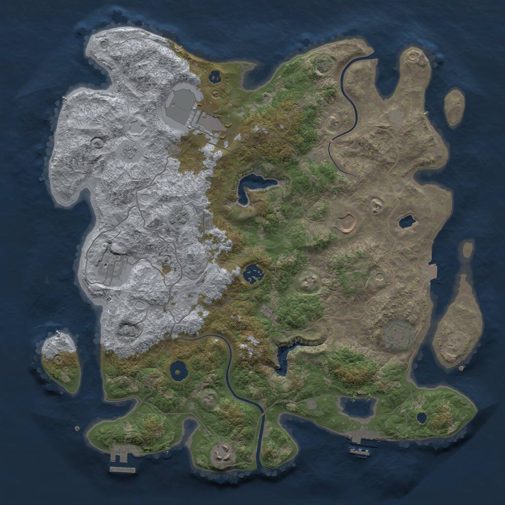 Rust Map: Procedural Map, Size: 4000, Seed: 1722681901, 13 Monuments