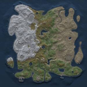 Thumbnail Rust Map: Procedural Map, Size: 4000, Seed: 1722681901, 13 Monuments