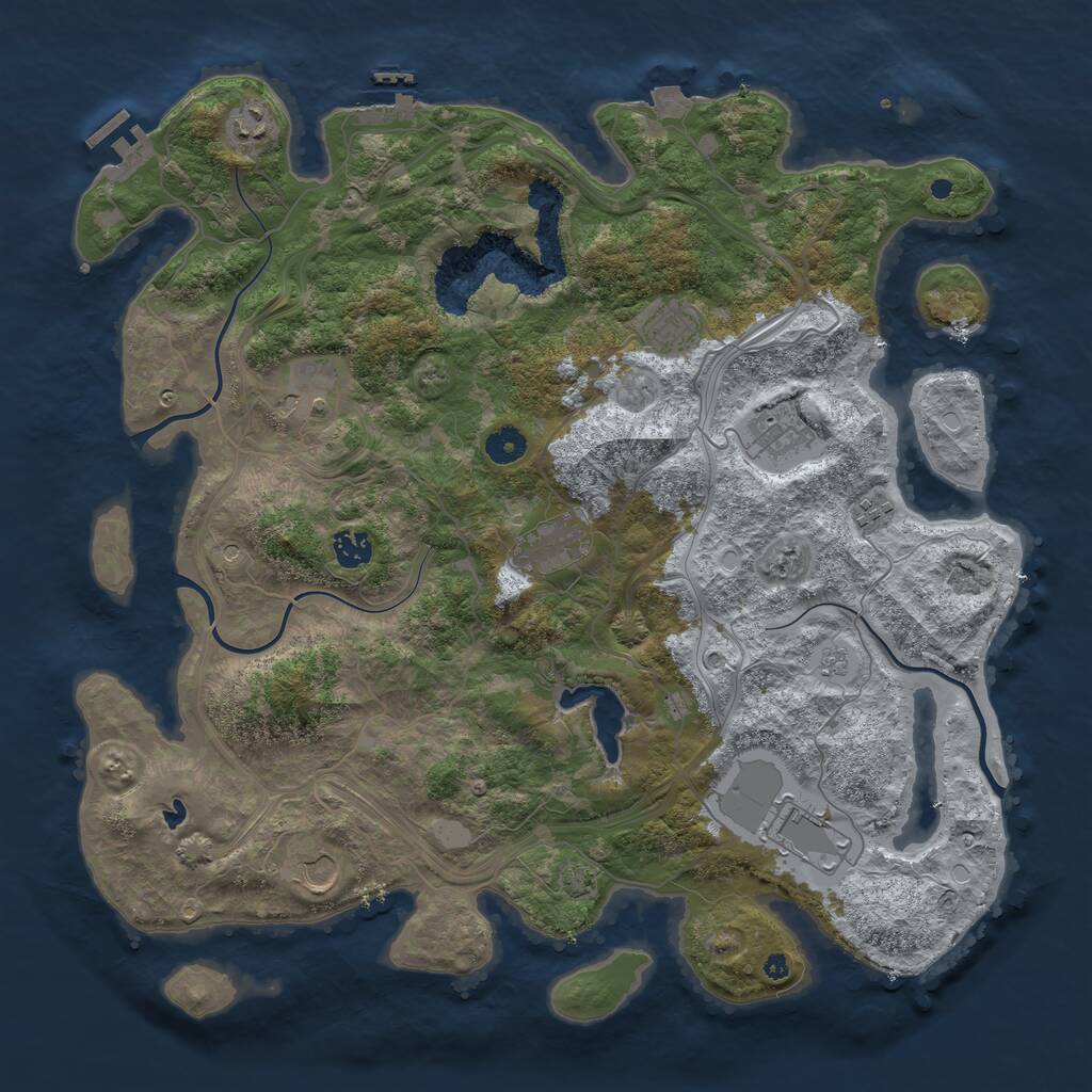 Rust Map: Procedural Map, Size: 4250, Seed: 4204, 15 Monuments
