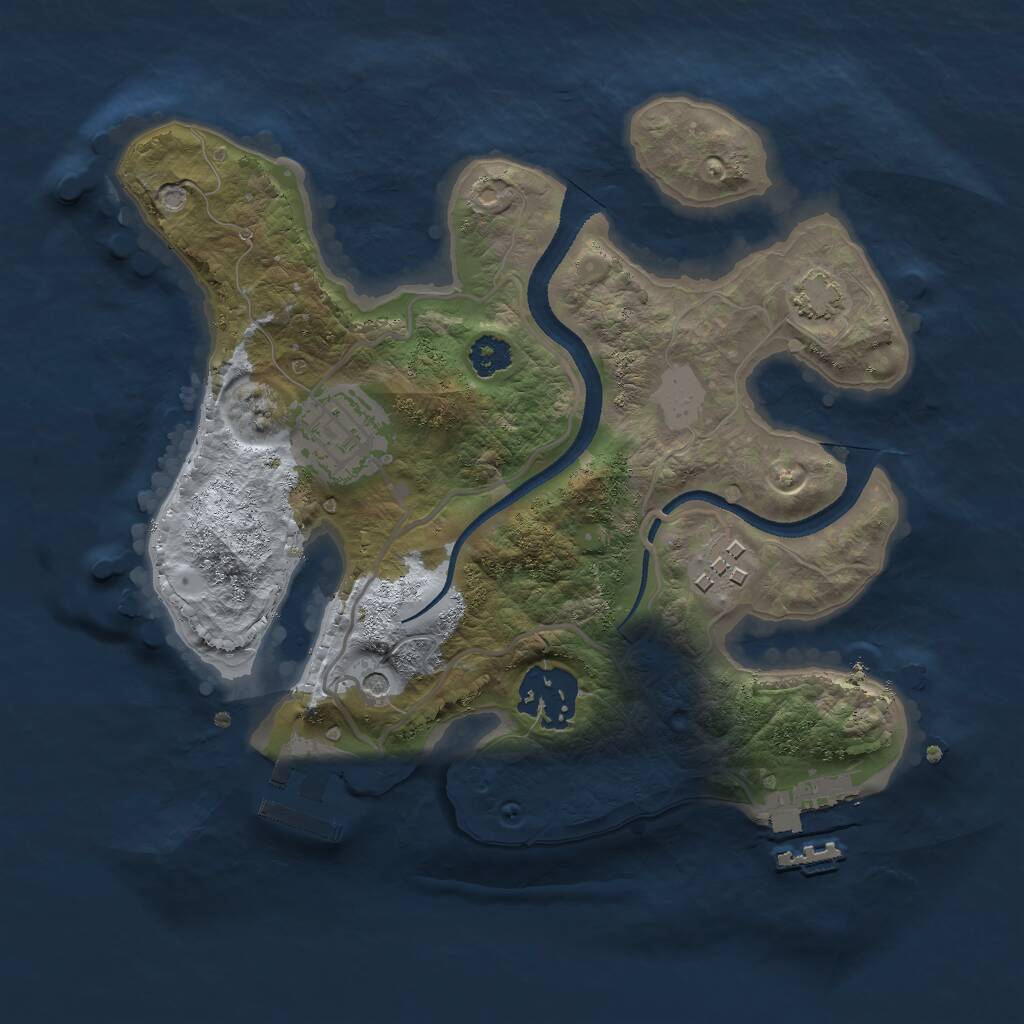 Rust Map: Procedural Map, Size: 2500, Seed: 299904959, 8 Monuments