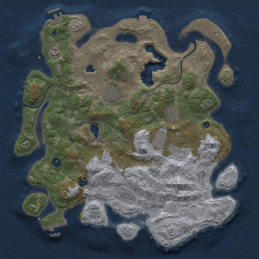 Rust Map: Procedural Map, Size: 4000, Seed: 1481629902, 13 Monuments