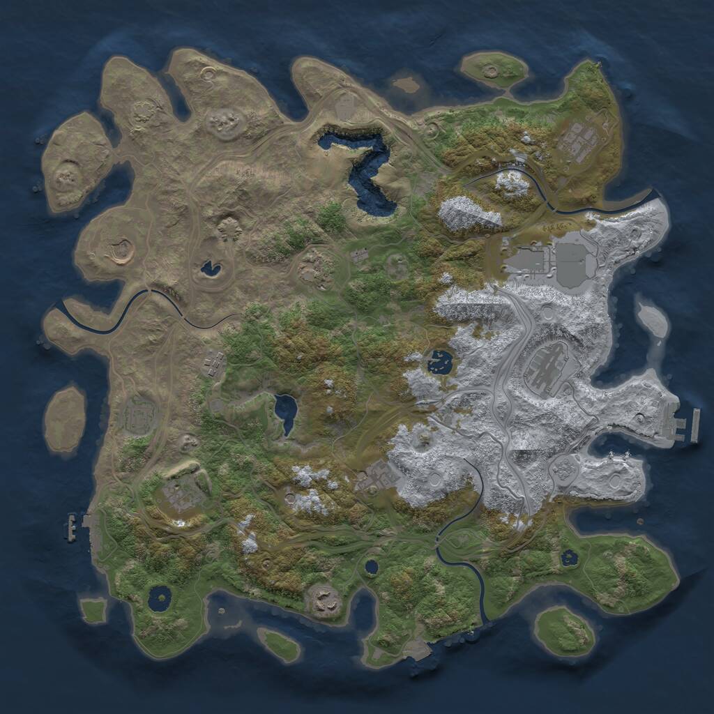 Rust Map: Procedural Map, Size: 4250, Seed: 66802942, 17 Monuments