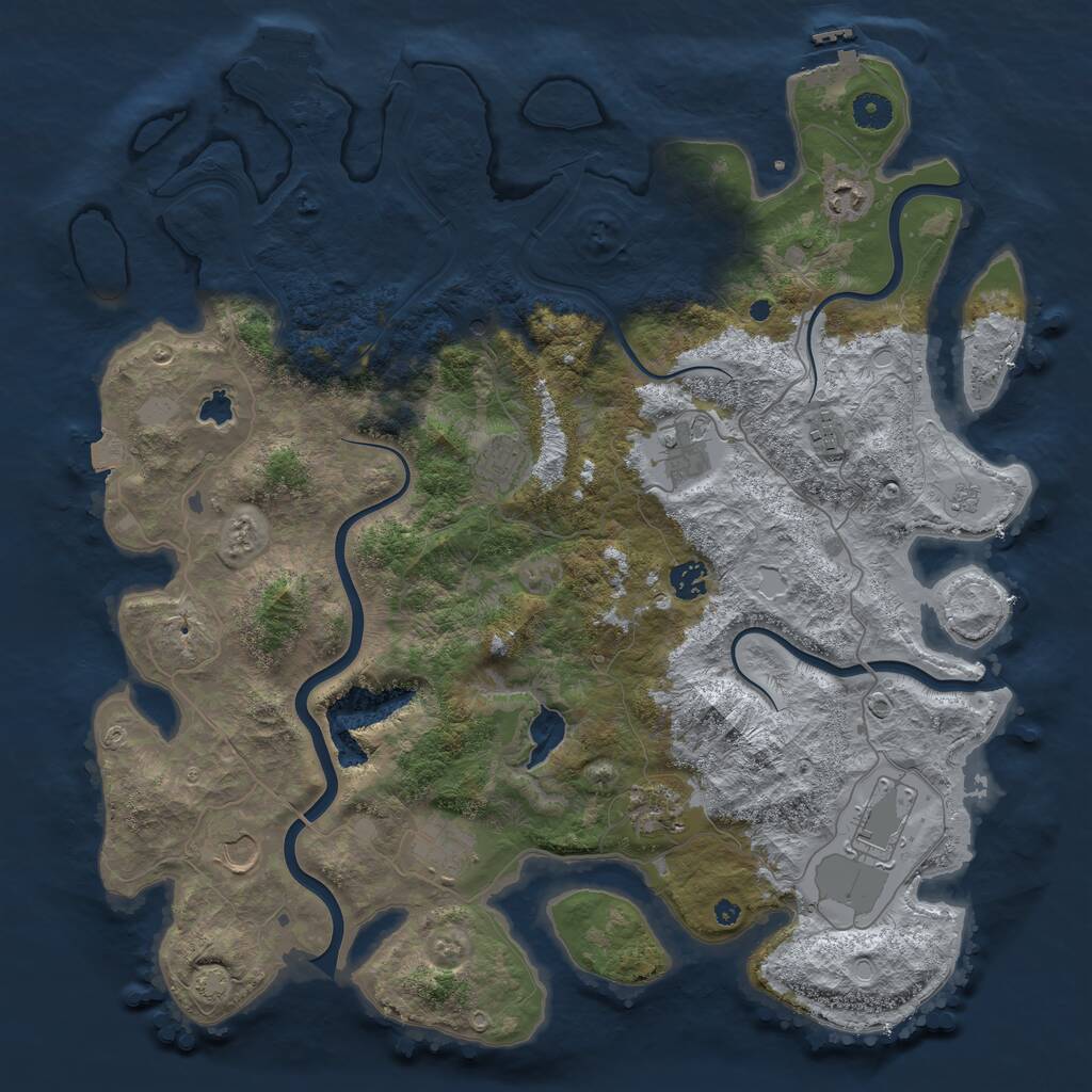 Rust Map: Procedural Map, Size: 4242, Seed: 64852480, 15 Monuments