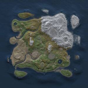 Thumbnail Rust Map: Procedural Map, Size: 3000, Seed: 66781, 7 Monuments