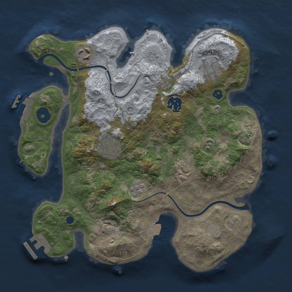 Rust Map: Procedural Map, Size: 3000, Seed: 311738642, 12 Monuments