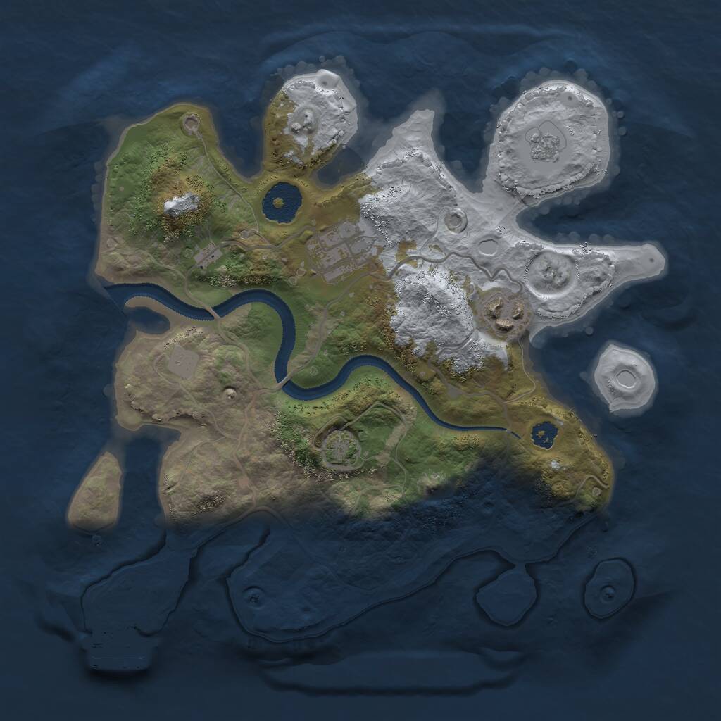 Rust Map: Procedural Map, Size: 2750, Seed: 272542437, 6 Monuments