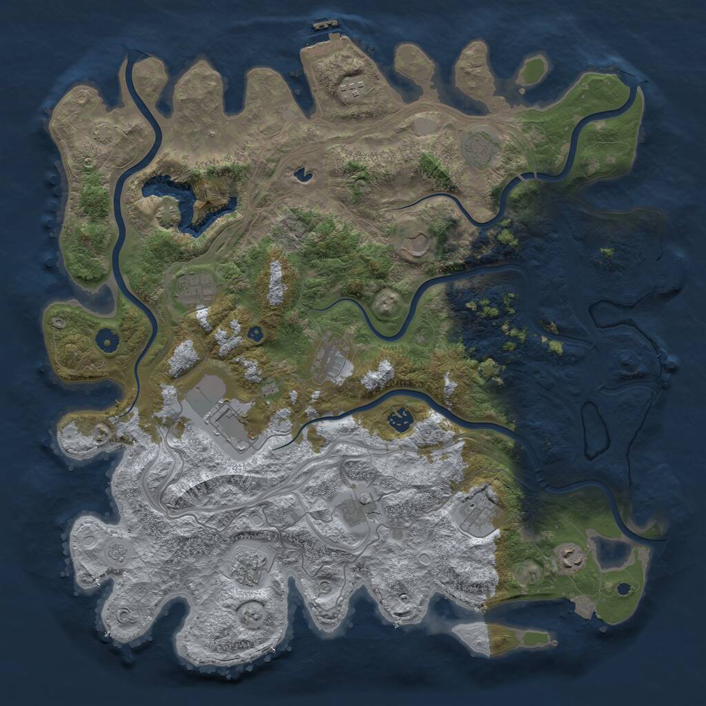 Rust Map: Procedural Map, Size: 4500, Seed: 603922, 17 Monuments