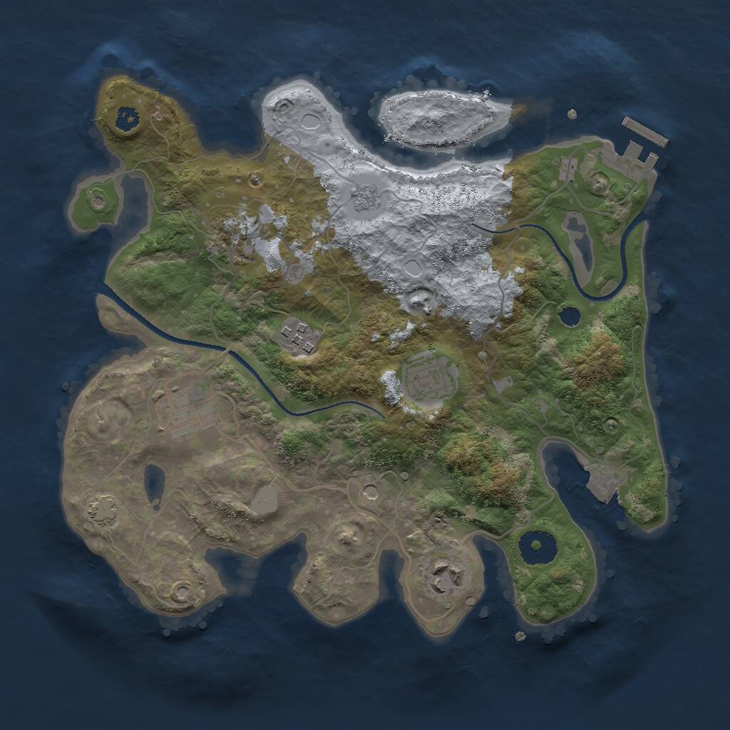 Rust Map: Procedural Map, Size: 3000, Seed: 150900974, 10 Monuments