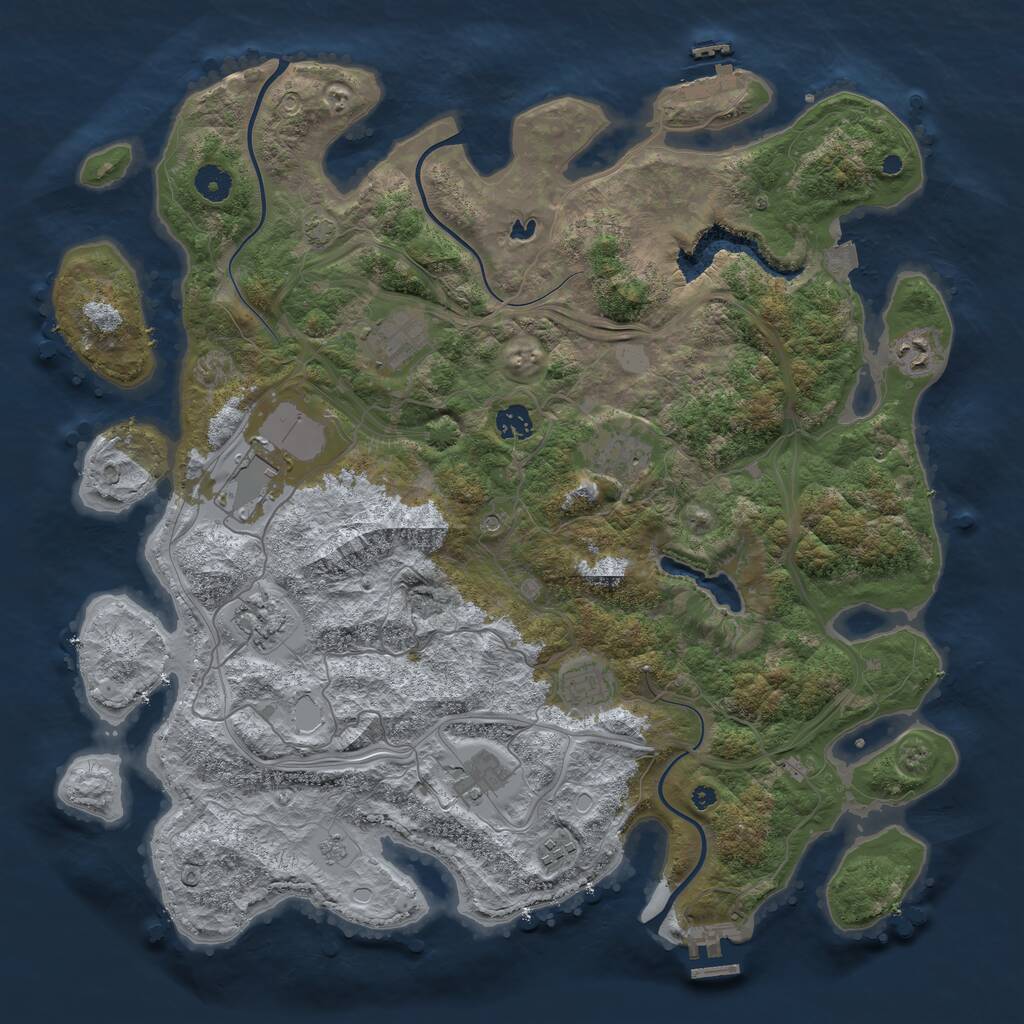 Rust Map: Procedural Map, Size: 4250, Seed: 593302443, 15 Monuments