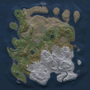 Thumbnail Rust Map: Procedural Map, Size: 3500, Seed: 94728545, 14 Monuments