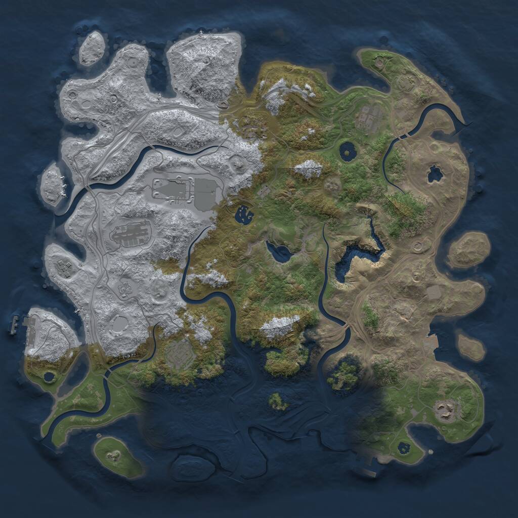 Rust Map: Procedural Map, Size: 4250, Seed: 2089218221, 14 Monuments