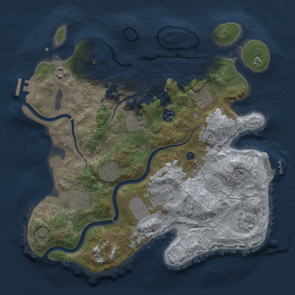 Rust Map: Procedural Map, Size: 3500, Seed: 248249562, 15 Monuments