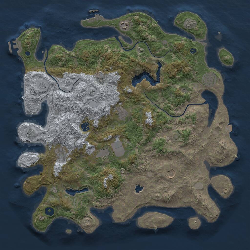 Rust Map: Procedural Map, Size: 4242, Seed: 506932048, 14 Monuments