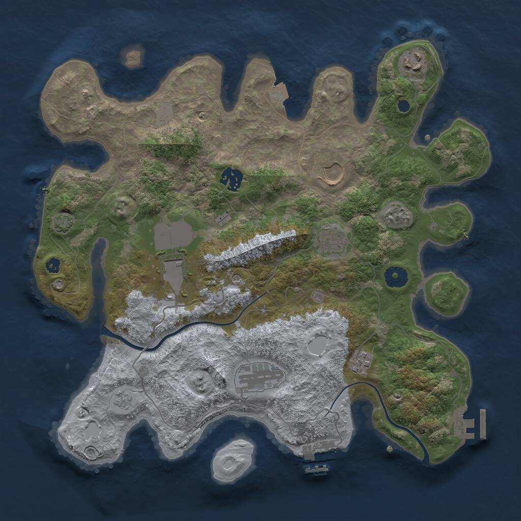 Rust Map: Procedural Map, Size: 3500, Seed: 471417641, 13 Monuments