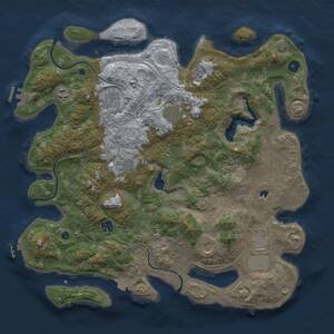 Thumbnail Rust Map: Procedural Map, Size: 4250, Seed: 1714373510, 14 Monuments