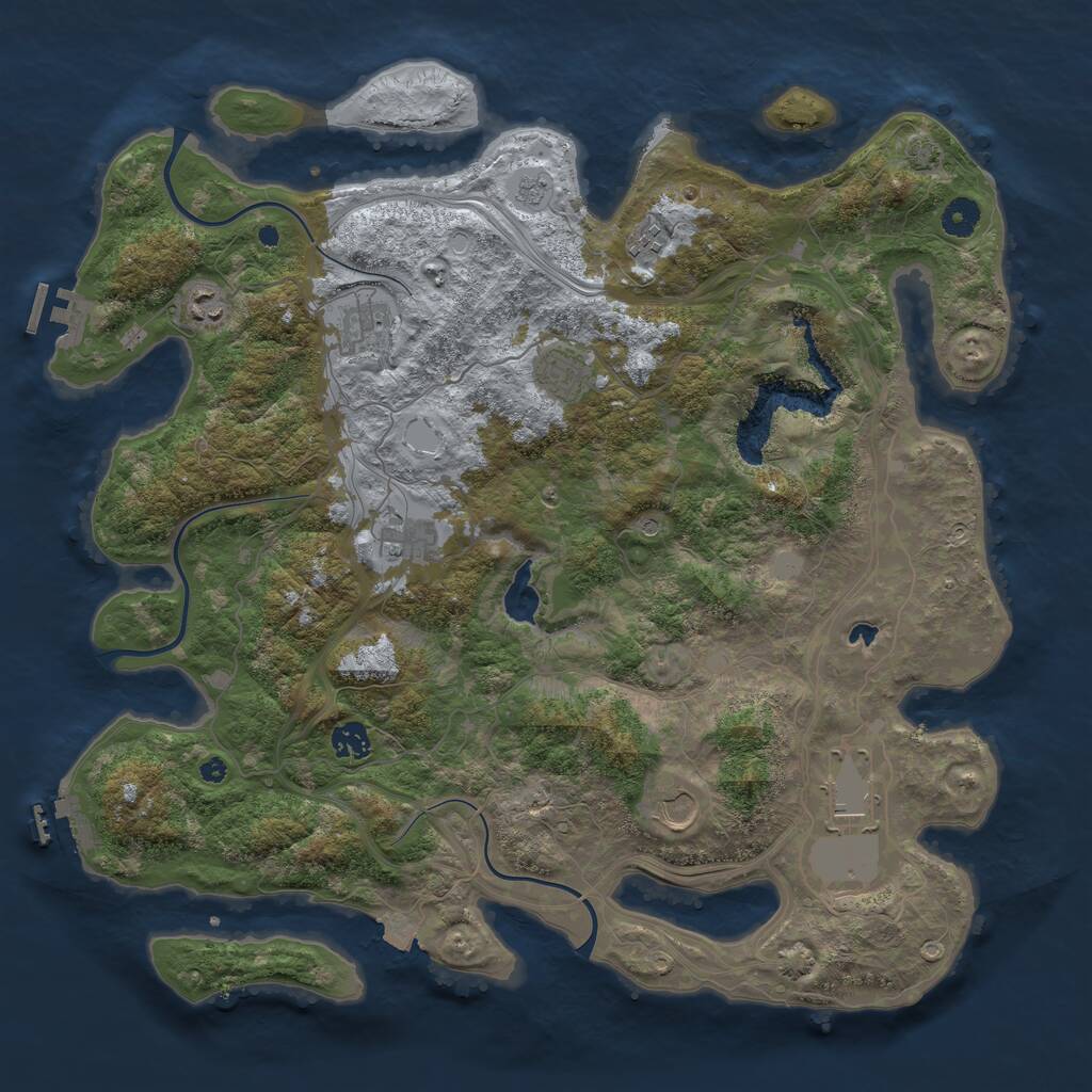 Rust Map: Procedural Map, Size: 4250, Seed: 1714373510, 14 Monuments