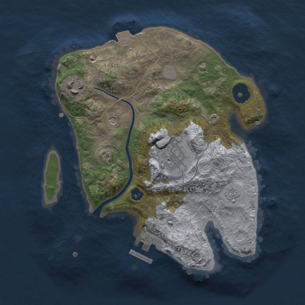 Rust Map: Procedural Map, Size: 2500, Seed: 622673912, 6 Monuments