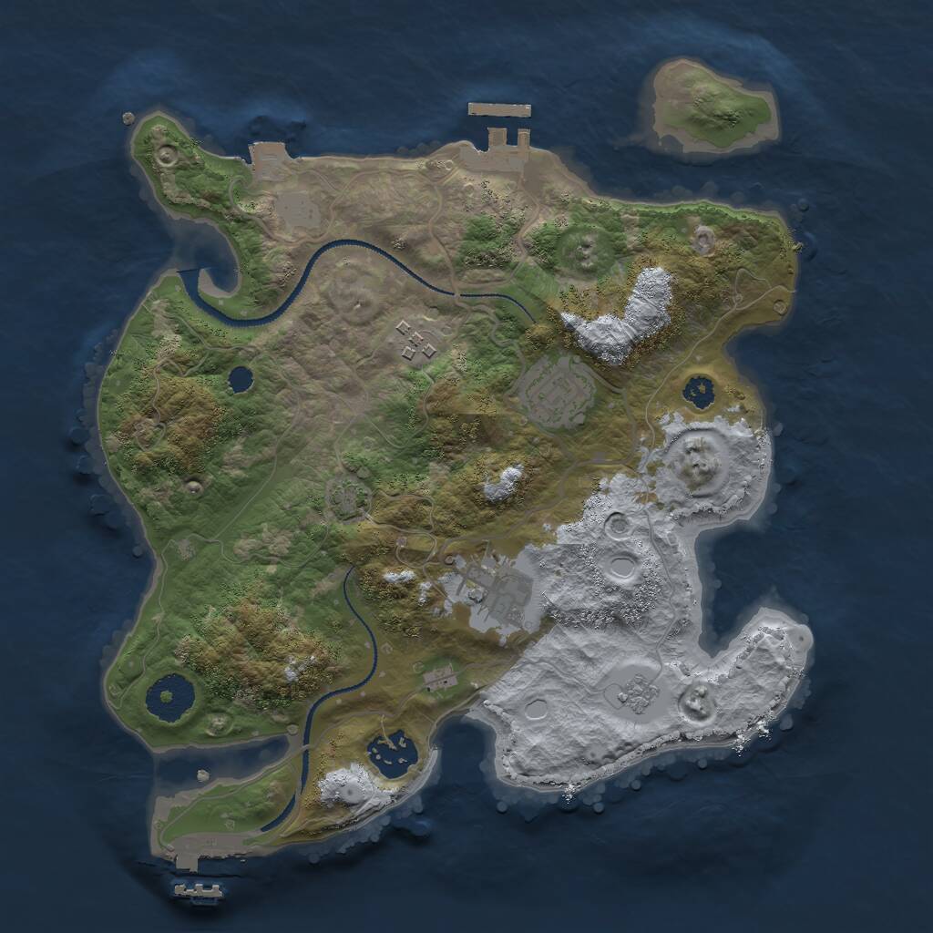Rust Map: Procedural Map, Size: 3000, Seed: 431234, 9 Monuments