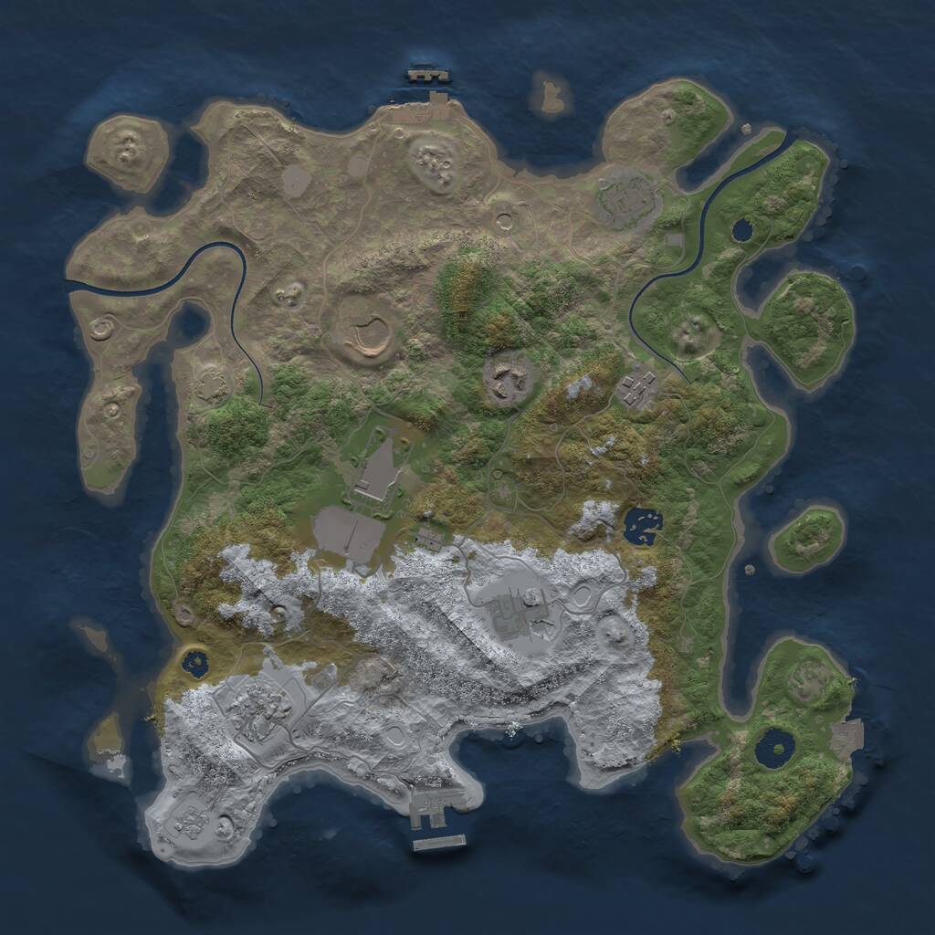 Rust Map: Procedural Map, Size: 3600, Seed: 466, 14 Monuments