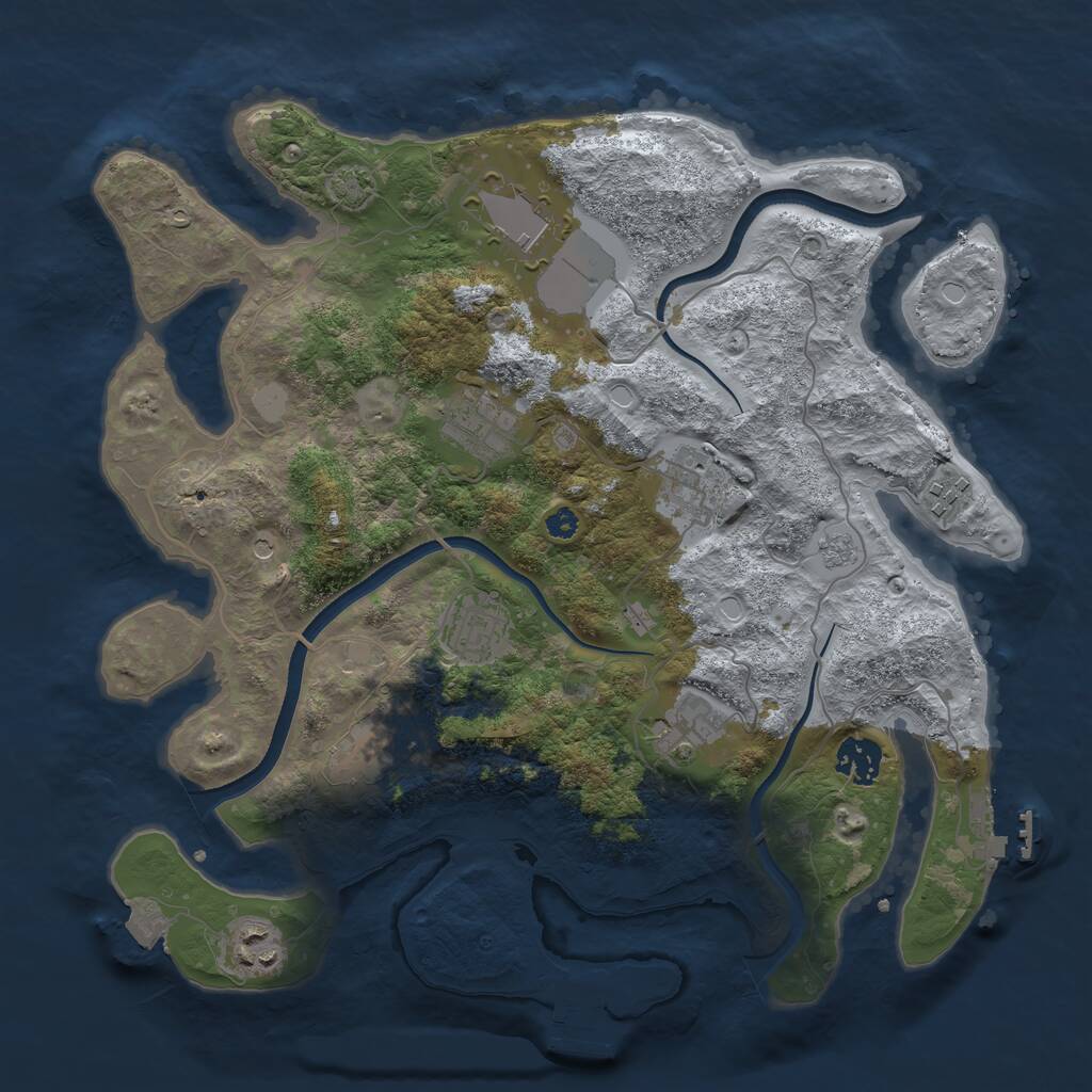 Rust Map: Procedural Map, Size: 3500, Seed: 1604791958, 15 Monuments