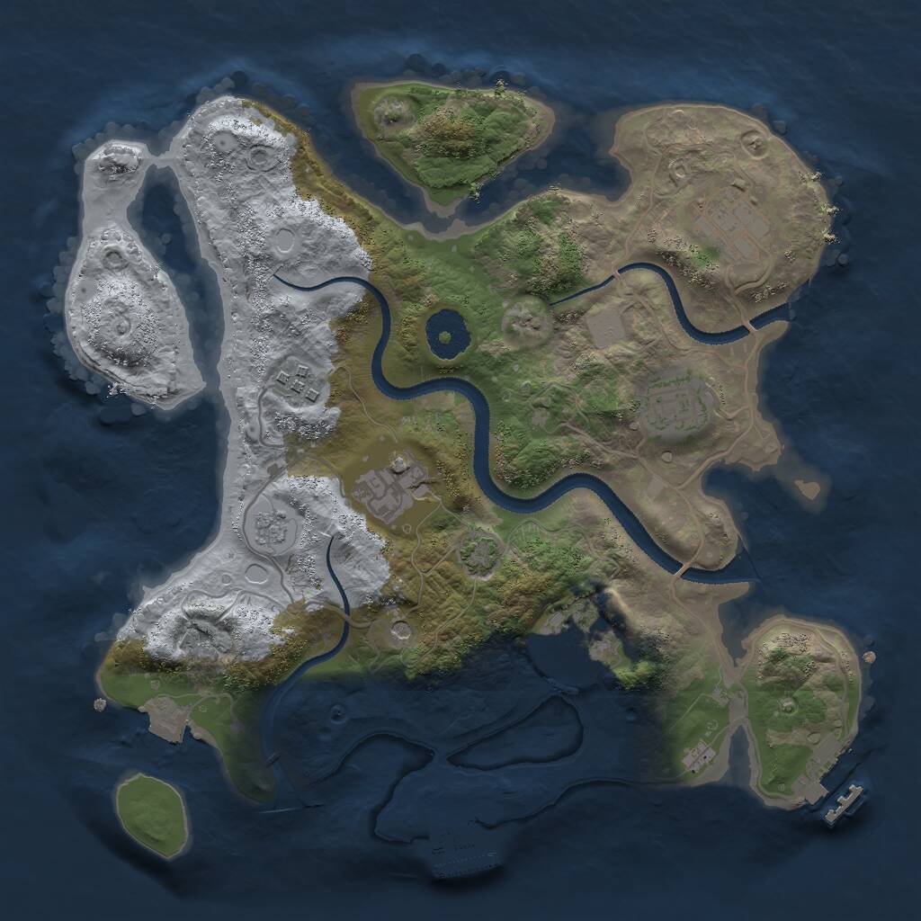Rust Map: Procedural Map, Size: 3000, Seed: 1113054735, 11 Monuments