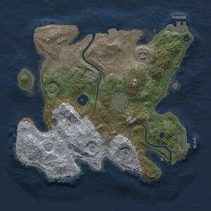 Thumbnail Rust Map: Procedural Map, Size: 3000, Seed: 268424166, 9 Monuments