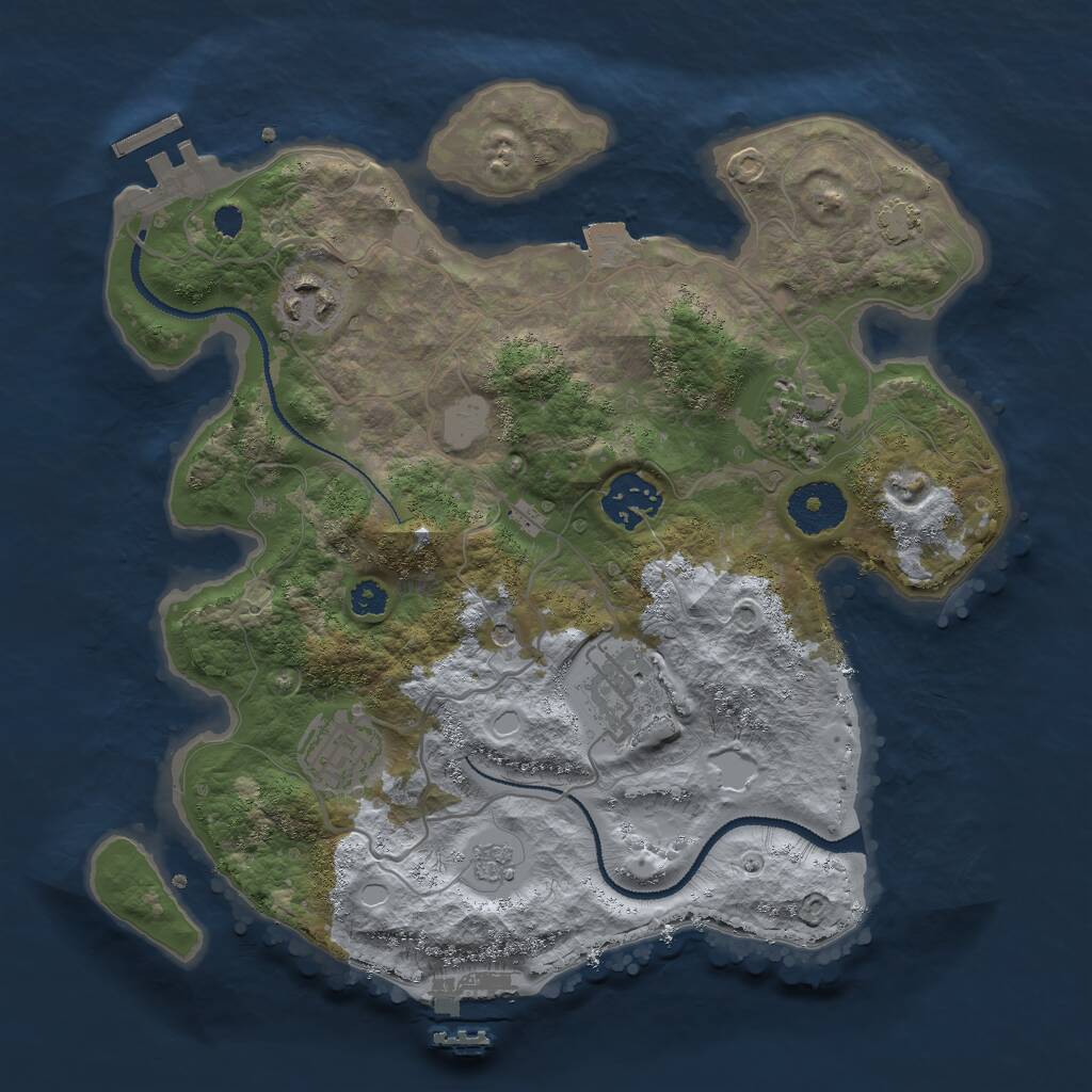Rust Map: Procedural Map, Size: 3000, Seed: 1354008681, 11 Monuments