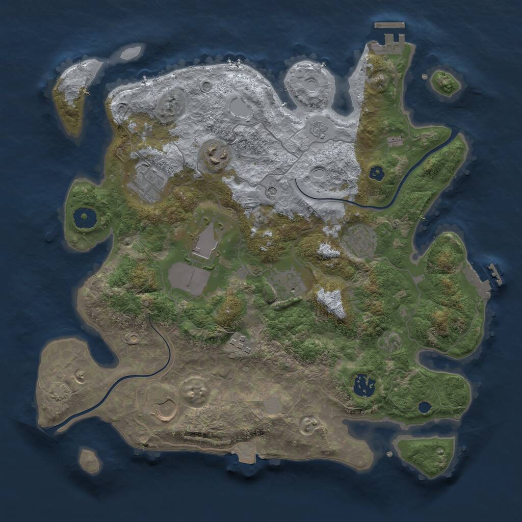 Rust Map: Procedural Map, Size: 3500, Seed: 1019067235, 14 Monuments