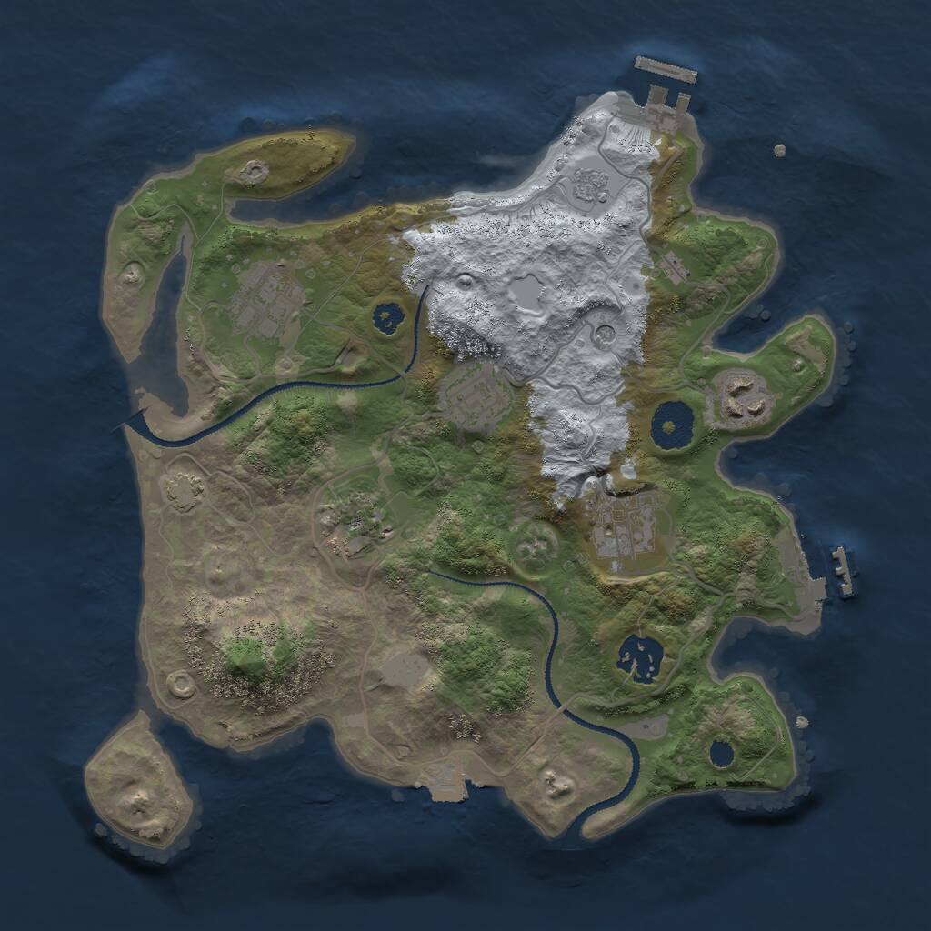 Rust Map: Procedural Map, Size: 3000, Seed: 8627159, 12 Monuments