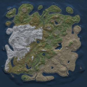 Thumbnail Rust Map: Procedural Map, Size: 4500, Seed: 1355805404, 15 Monuments