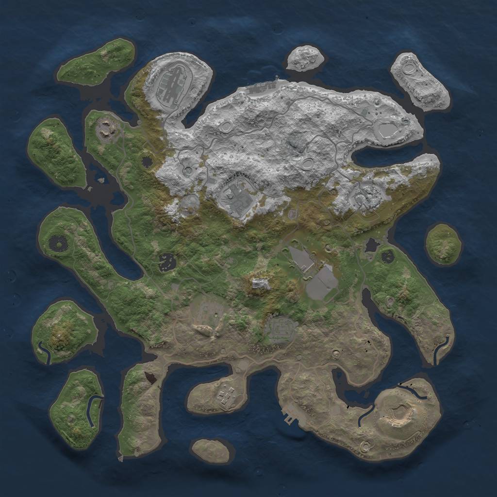 Rust Map: Procedural Map, Size: 4000, Seed: 502, 21 Monuments