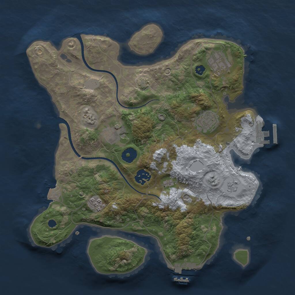 Rust Map: Procedural Map, Size: 3000, Seed: 1067816113, 11 Monuments
