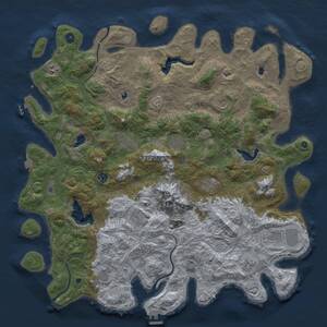 Thumbnail Rust Map: Procedural Map, Size: 5000, Seed: 1607479335, 17 Monuments